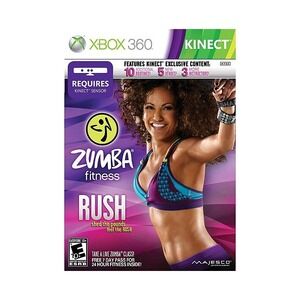 Zumba Fitness Rush‎ (Microsoft Xbox 360, 2012) with manual and case